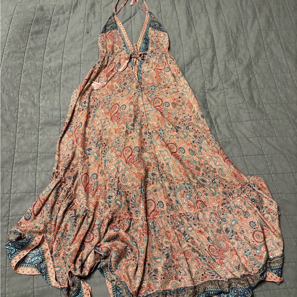 Bohemian Paisley Backless Dress - Multicolor